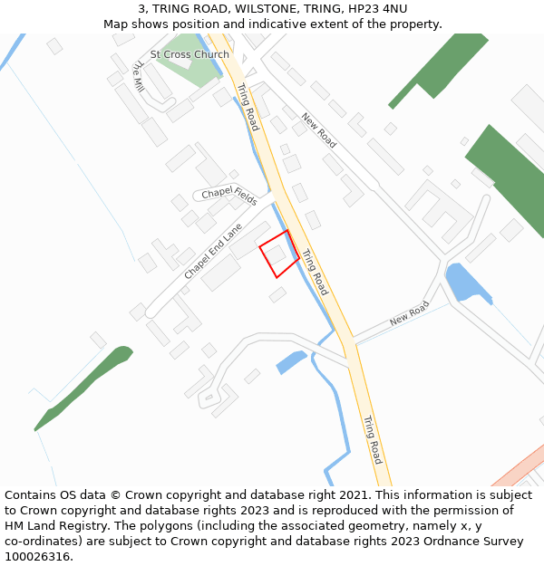 3, TRING ROAD, WILSTONE, TRING, HP23 4NU: Location map and indicative extent of plot
