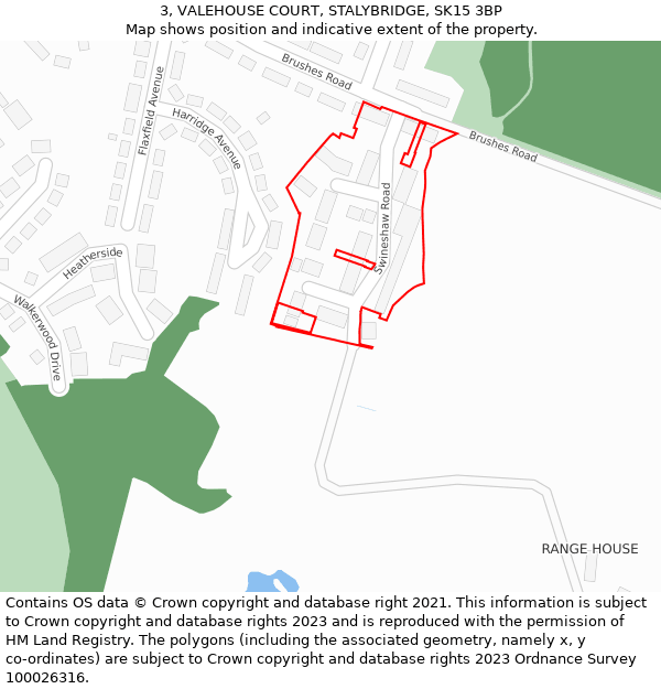 3, VALEHOUSE COURT, STALYBRIDGE, SK15 3BP: Location map and indicative extent of plot