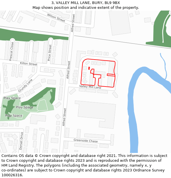 3, VALLEY MILL LANE, BURY, BL9 9BX: Location map and indicative extent of plot