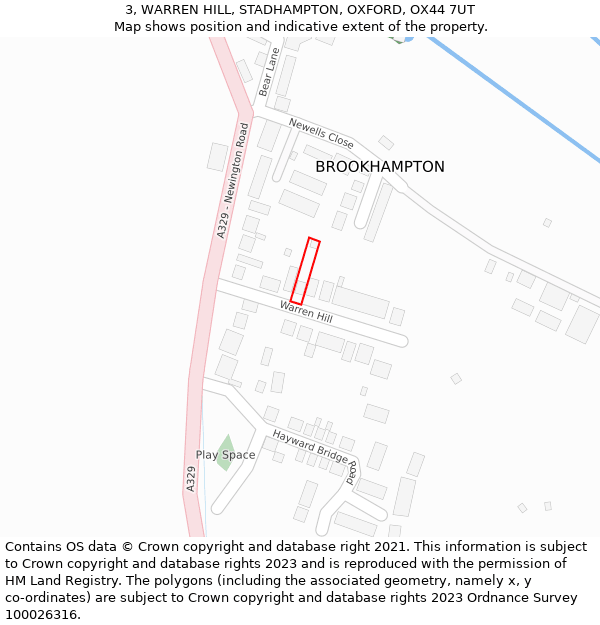 3, WARREN HILL, STADHAMPTON, OXFORD, OX44 7UT: Location map and indicative extent of plot