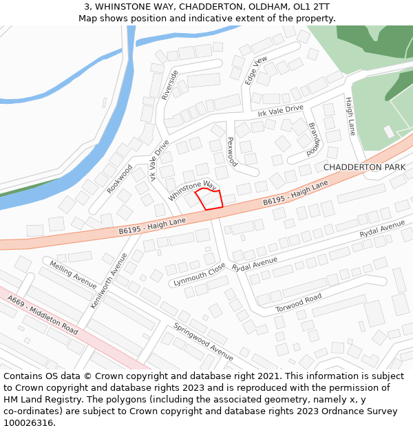 3, WHINSTONE WAY, CHADDERTON, OLDHAM, OL1 2TT: Location map and indicative extent of plot