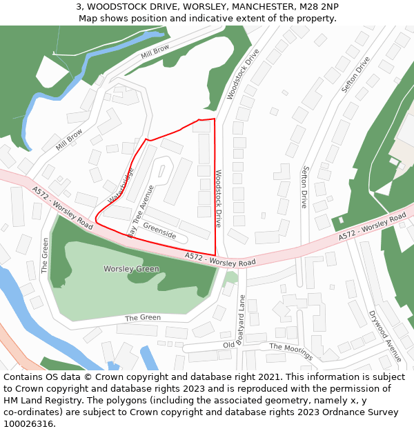 3, WOODSTOCK DRIVE, WORSLEY, MANCHESTER, M28 2NP: Location map and indicative extent of plot