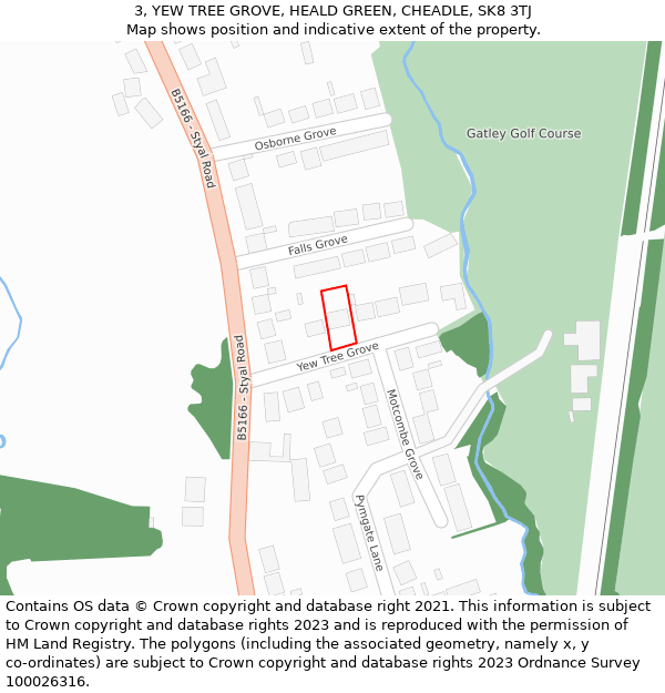 3, YEW TREE GROVE, HEALD GREEN, CHEADLE, SK8 3TJ: Location map and indicative extent of plot