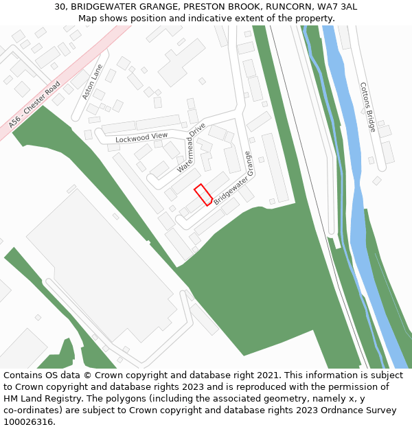 30, BRIDGEWATER GRANGE, PRESTON BROOK, RUNCORN, WA7 3AL: Location map and indicative extent of plot