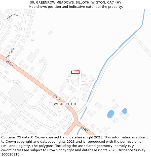 30, GREENROW MEADOWS, SILLOTH, WIGTON, CA7 4HY: Location map and indicative extent of plot