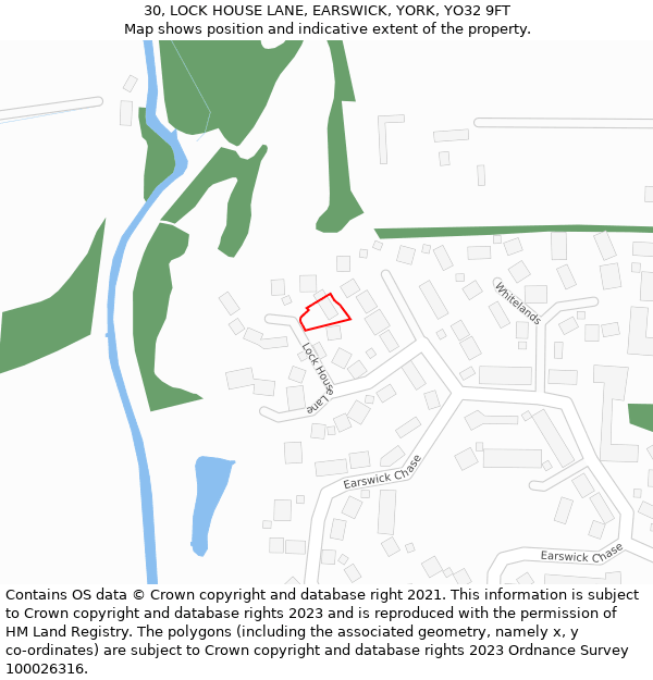 30, LOCK HOUSE LANE, EARSWICK, YORK, YO32 9FT: Location map and indicative extent of plot