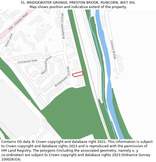 31, BRIDGEWATER GRANGE, PRESTON BROOK, RUNCORN, WA7 3AL: Location map and indicative extent of plot
