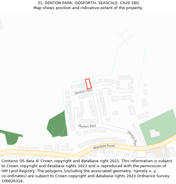 31, DENTON PARK, GOSFORTH, SEASCALE, CA20 1BG: Location map and indicative extent of plot