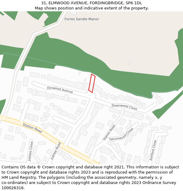 31, ELMWOOD AVENUE, FORDINGBRIDGE, SP6 1DL: Location map and indicative extent of plot