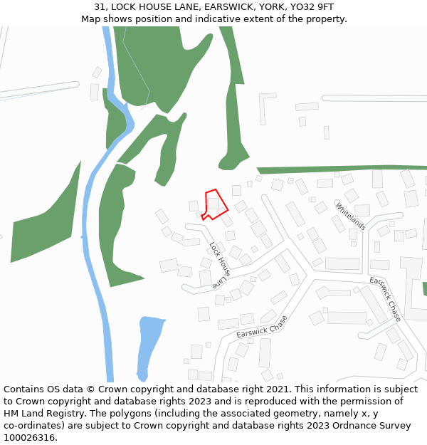 31, LOCK HOUSE LANE, EARSWICK, YORK, YO32 9FT: Location map and indicative extent of plot