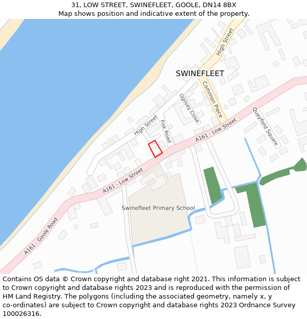 31, LOW STREET, SWINEFLEET, GOOLE, DN14 8BX: Location map and indicative extent of plot
