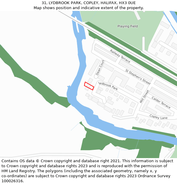 31, LYDBROOK PARK, COPLEY, HALIFAX, HX3 0UE: Location map and indicative extent of plot