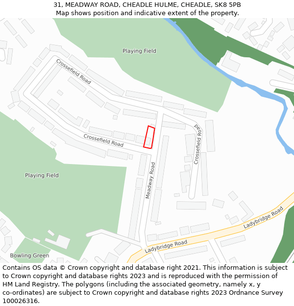 31, MEADWAY ROAD, CHEADLE HULME, CHEADLE, SK8 5PB: Location map and indicative extent of plot