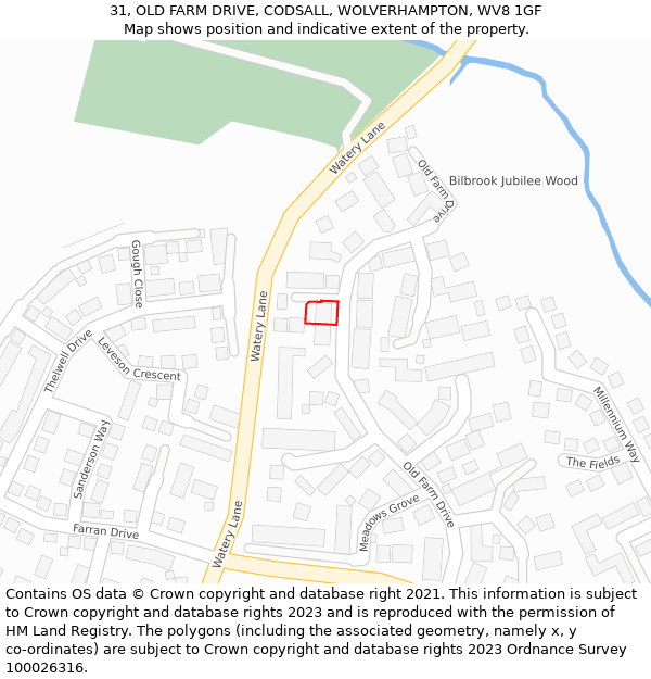 31, OLD FARM DRIVE, CODSALL, WOLVERHAMPTON, WV8 1GF: Location map and indicative extent of plot