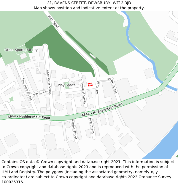 31, RAVENS STREET, DEWSBURY, WF13 3JD: Location map and indicative extent of plot