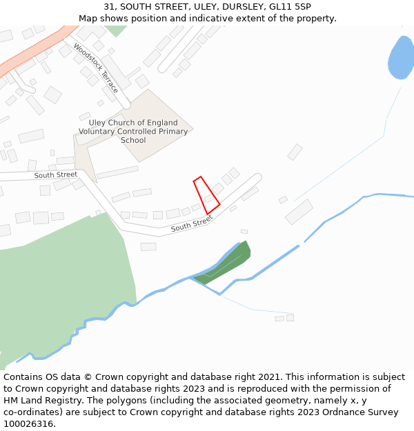 31, SOUTH STREET, ULEY, DURSLEY, GL11 5SP: Location map and indicative extent of plot