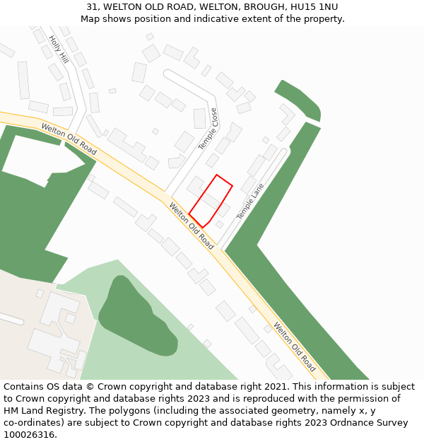31, WELTON OLD ROAD, WELTON, BROUGH, HU15 1NU: Location map and indicative extent of plot