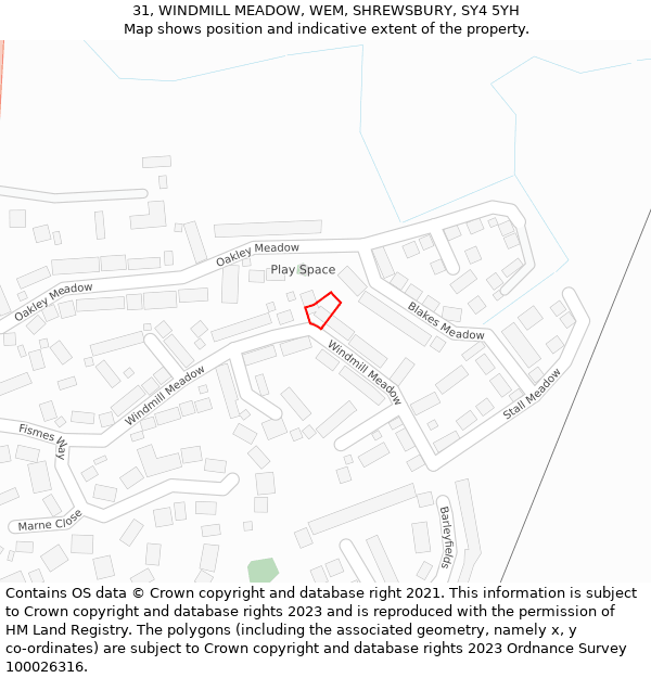 31, WINDMILL MEADOW, WEM, SHREWSBURY, SY4 5YH: Location map and indicative extent of plot