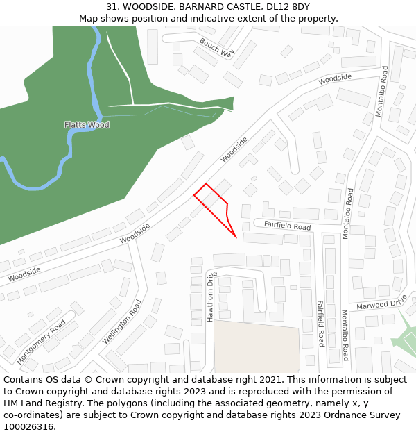 31, WOODSIDE, BARNARD CASTLE, DL12 8DY: Location map and indicative extent of plot