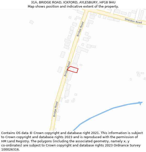 31A, BRIDGE ROAD, ICKFORD, AYLESBURY, HP18 9HU: Location map and indicative extent of plot