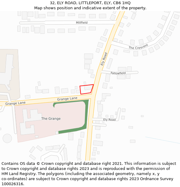 32, ELY ROAD, LITTLEPORT, ELY, CB6 1HQ: Location map and indicative extent of plot