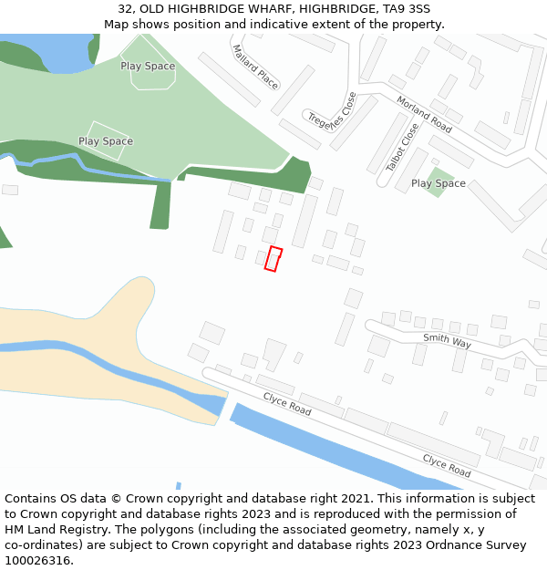 32, OLD HIGHBRIDGE WHARF, HIGHBRIDGE, TA9 3SS: Location map and indicative extent of plot