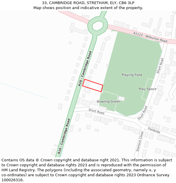 33, CAMBRIDGE ROAD, STRETHAM, ELY, CB6 3LP: Location map and indicative extent of plot