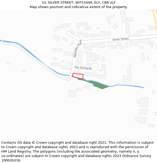 33, SILVER STREET, WITCHAM, ELY, CB6 2LF: Location map and indicative extent of plot