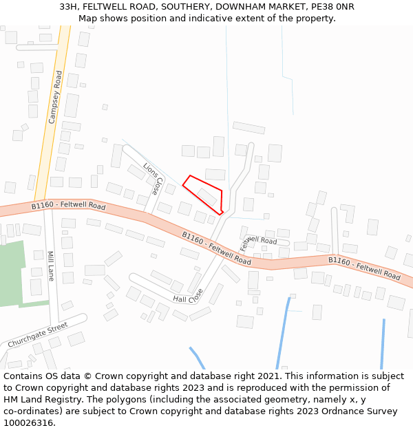 33H, FELTWELL ROAD, SOUTHERY, DOWNHAM MARKET, PE38 0NR: Location map and indicative extent of plot