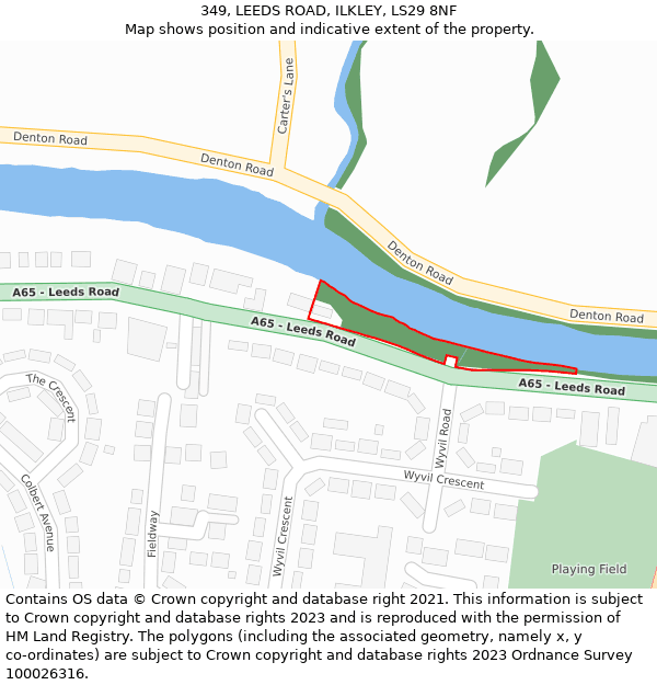 349, LEEDS ROAD, ILKLEY, LS29 8NF: Location map and indicative extent of plot