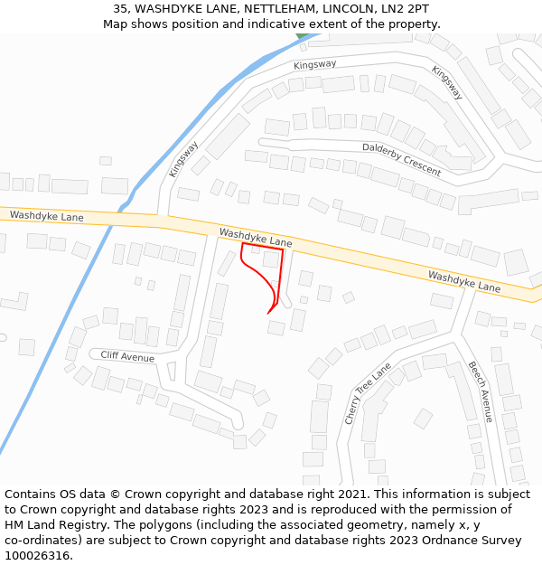 35, WASHDYKE LANE, NETTLEHAM, LINCOLN, LN2 2PT: Location map and indicative extent of plot