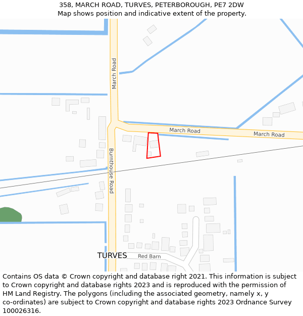 358, MARCH ROAD, TURVES, PETERBOROUGH, PE7 2DW: Location map and indicative extent of plot