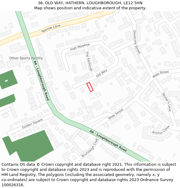 36, OLD WAY, HATHERN, LOUGHBOROUGH, LE12 5HN: Location map and indicative extent of plot