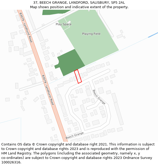 37, BEECH GRANGE, LANDFORD, SALISBURY, SP5 2AL: Location map and indicative extent of plot