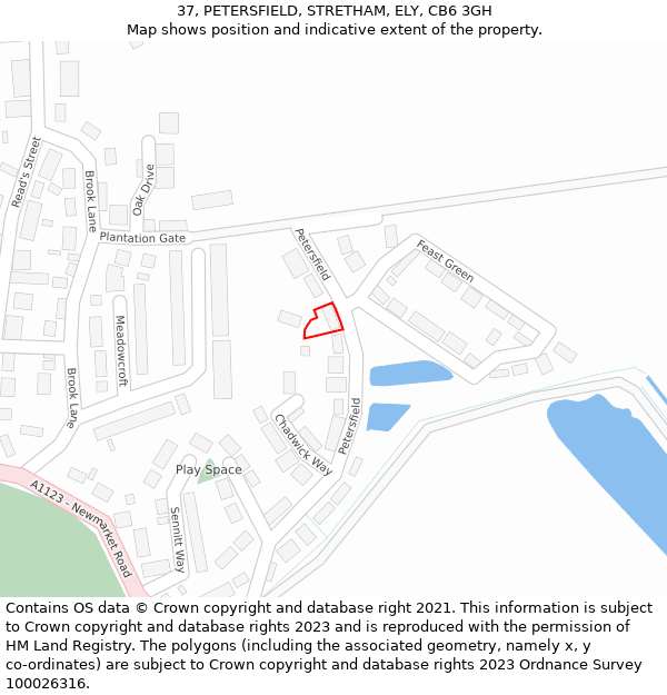 37, PETERSFIELD, STRETHAM, ELY, CB6 3GH: Location map and indicative extent of plot