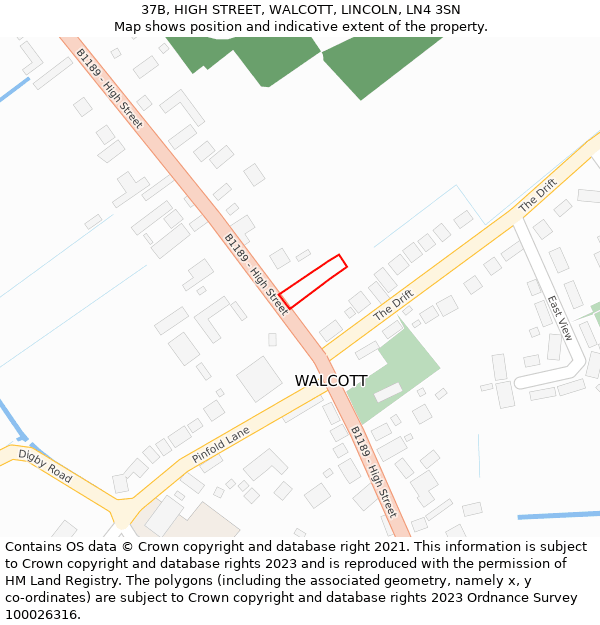 37B, HIGH STREET, WALCOTT, LINCOLN, LN4 3SN: Location map and indicative extent of plot