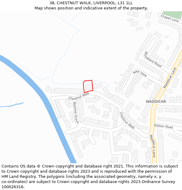 38, CHESTNUT WALK, LIVERPOOL, L31 1LL: Location map and indicative extent of plot