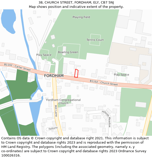 38, CHURCH STREET, FORDHAM, ELY, CB7 5NJ: Location map and indicative extent of plot