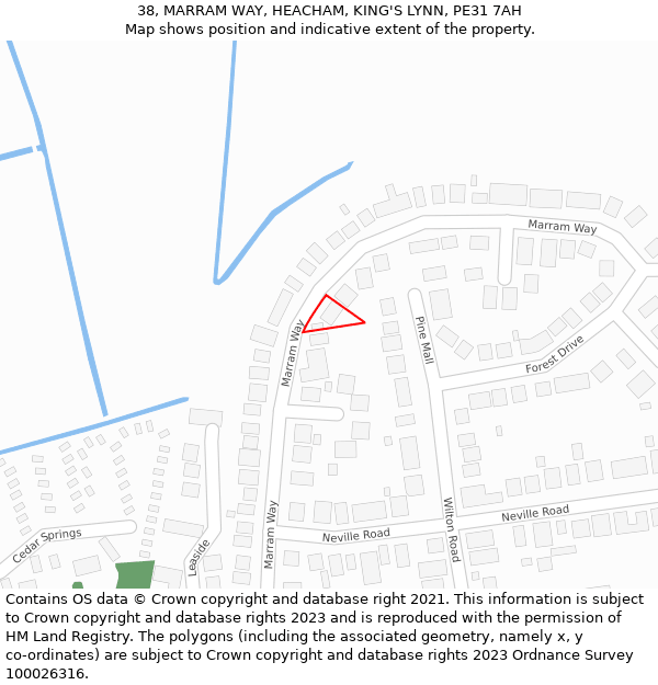 38, MARRAM WAY, HEACHAM, KING'S LYNN, PE31 7AH: Location map and indicative extent of plot