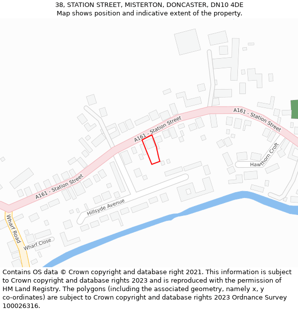 38, STATION STREET, MISTERTON, DONCASTER, DN10 4DE: Location map and indicative extent of plot