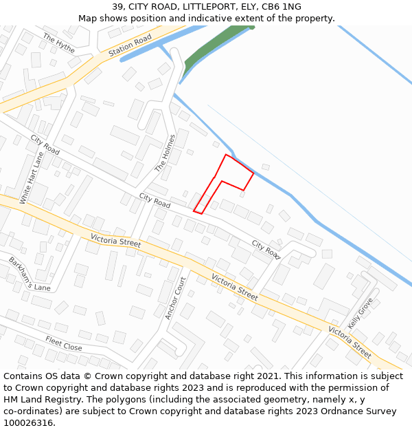 39, CITY ROAD, LITTLEPORT, ELY, CB6 1NG: Location map and indicative extent of plot