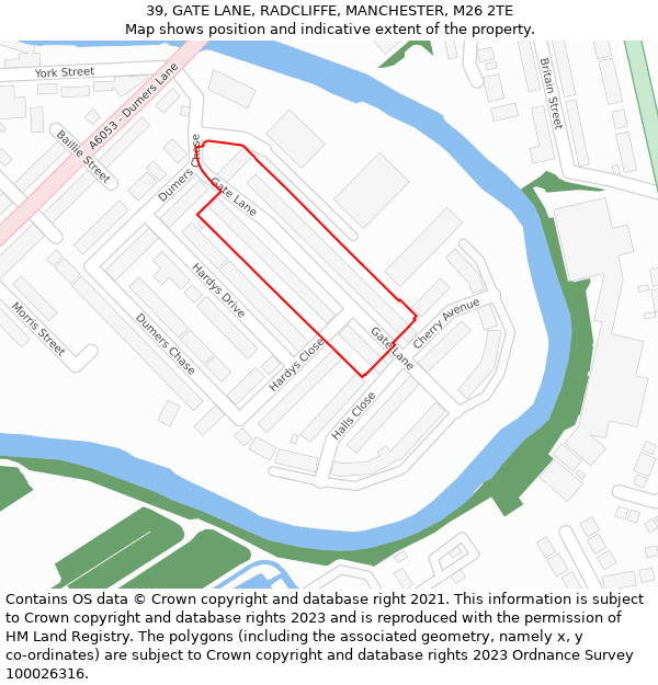 39, GATE LANE, RADCLIFFE, MANCHESTER, M26 2TE: Location map and indicative extent of plot