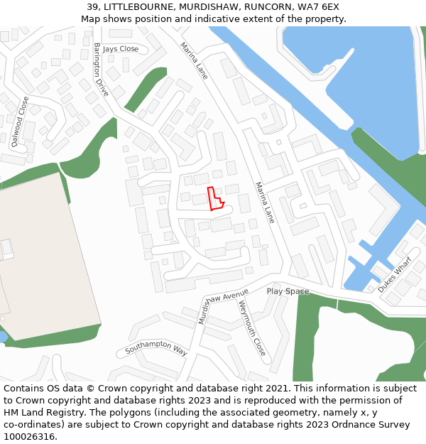 39, LITTLEBOURNE, MURDISHAW, RUNCORN, WA7 6EX: Location map and indicative extent of plot