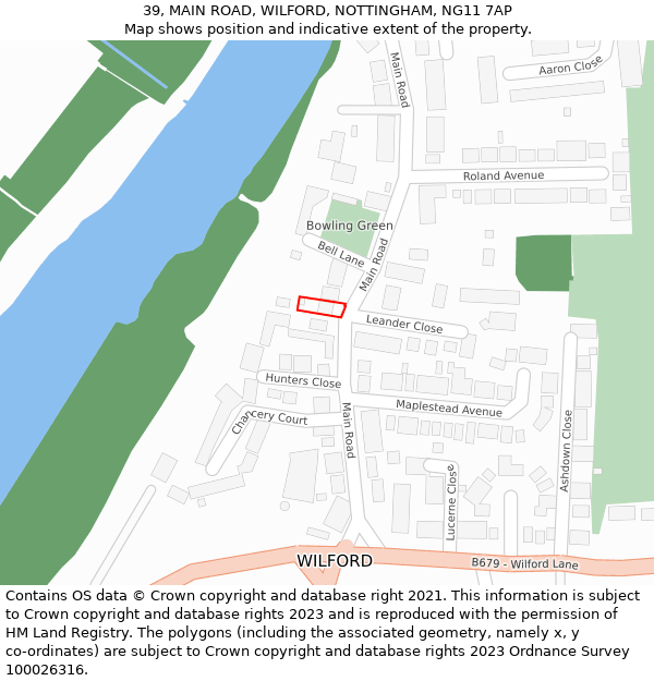 39, MAIN ROAD, WILFORD, NOTTINGHAM, NG11 7AP: Location map and indicative extent of plot