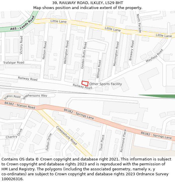 39, RAILWAY ROAD, ILKLEY, LS29 8HT: Location map and indicative extent of plot