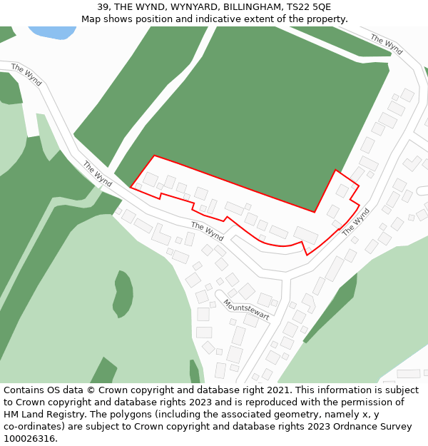 39, THE WYND, WYNYARD, BILLINGHAM, TS22 5QE: Location map and indicative extent of plot