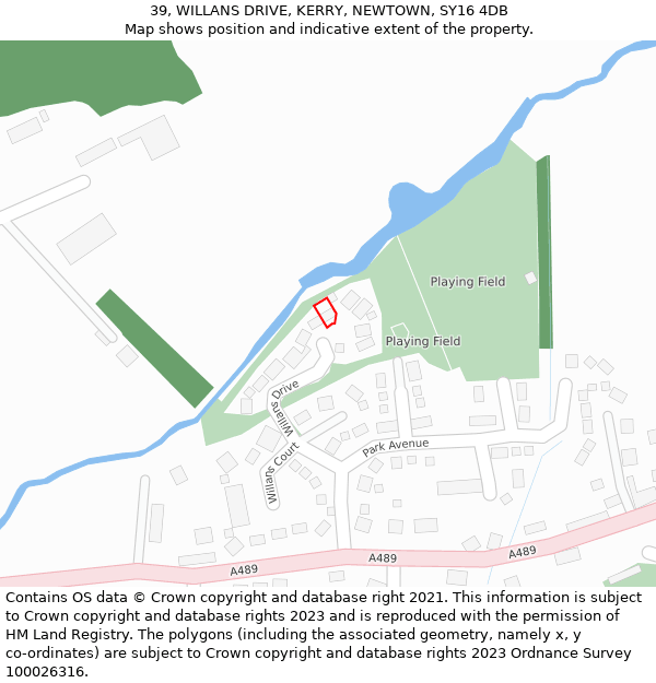 39, WILLANS DRIVE, KERRY, NEWTOWN, SY16 4DB: Location map and indicative extent of plot