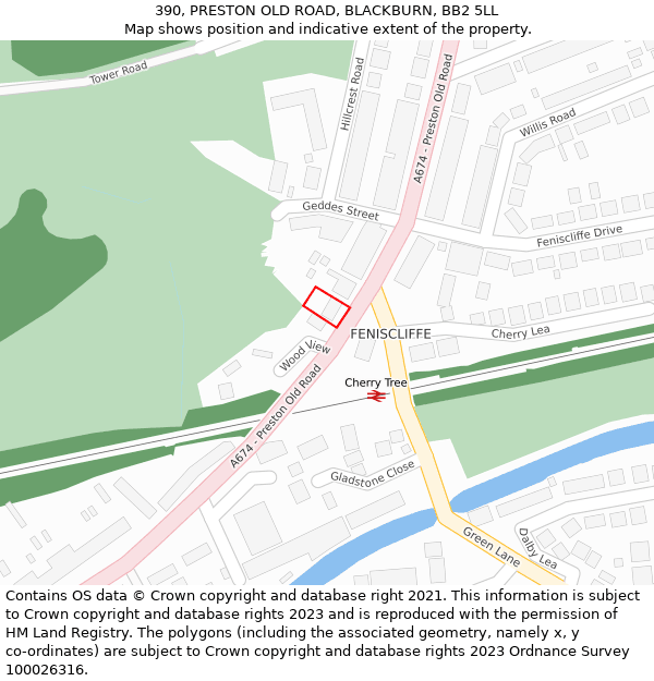 390, PRESTON OLD ROAD, BLACKBURN, BB2 5LL: Location map and indicative extent of plot