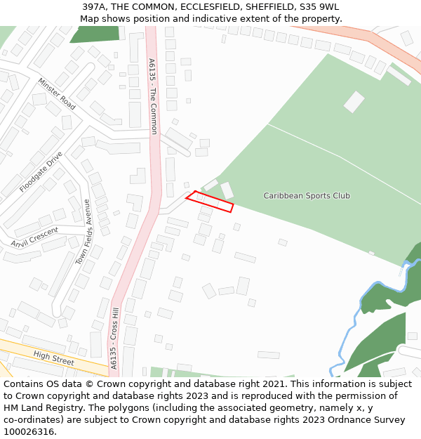 397A, THE COMMON, ECCLESFIELD, SHEFFIELD, S35 9WL: Location map and indicative extent of plot