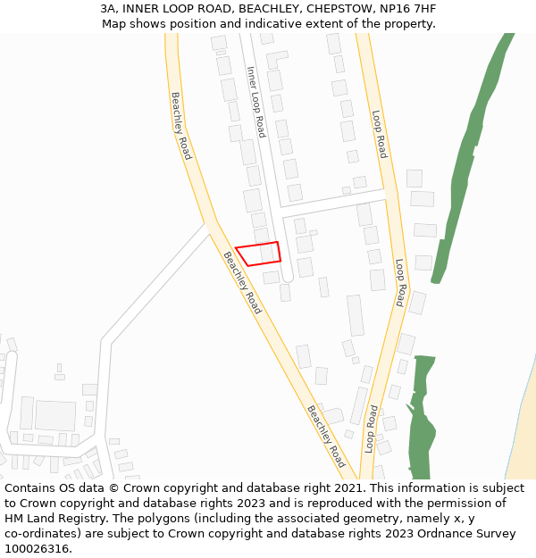 3A, INNER LOOP ROAD, BEACHLEY, CHEPSTOW, NP16 7HF: Location map and indicative extent of plot